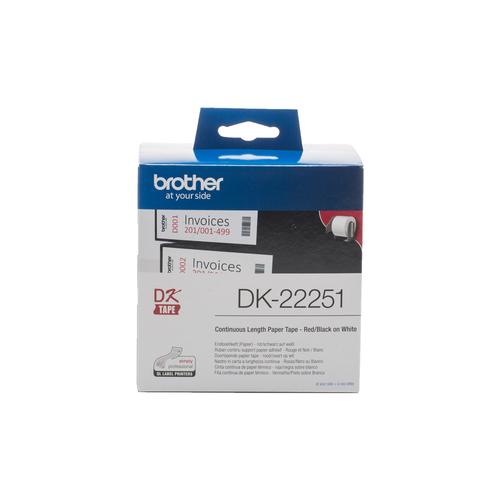 Brother DK-22251 ruban d'étiquette Noir et rouge sur blanc Compatible With QL Serie (700/800)